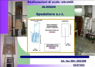 SCALA RETRATTILE A PARETE VERTICALE REALIZZAZIONI PERSONALIZZATE SU MISURA