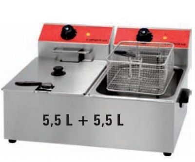 FRIGGITRICE PROFESSIONALE ELETTRICA 5,5 + 5,5 LT