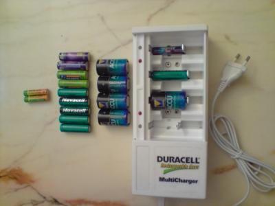 Aricabatterie + pile ricaricabili