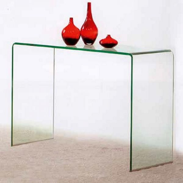 Consolle in vetro curvato