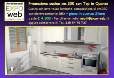 Acquistare una cucina nuova in anta telaio con piano in quarzo in prezzo offerta?