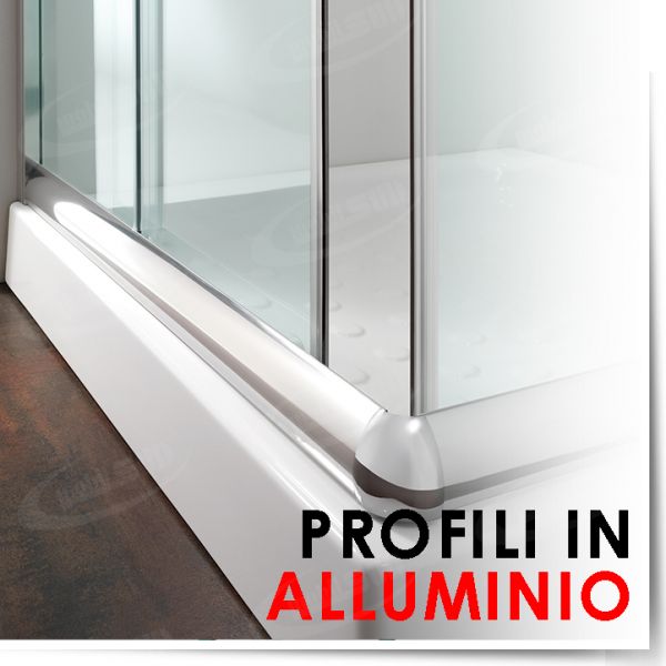 Box doccia bagno 80 x 80 altezza 185 cm vetro trasparente 6 mm apertura sull'angolo mod. Alabama