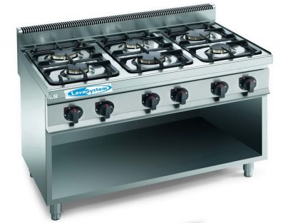 CUCINA BERTO'S A GAS 6 FUOCHI CON VANO APERTO