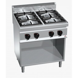 CUCINA PROFESSIONALE BERTO'S 4 FUOCHI CON VANO APERTO SERIE 70