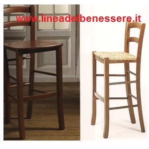 SGABELLO CLASSICO IN LEGNO O LEGNO E PAGLIA