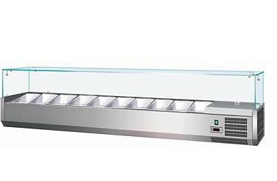 VETRINA CON VETRI REFRIGERATA x PIZZERIA mm 1200x335x435