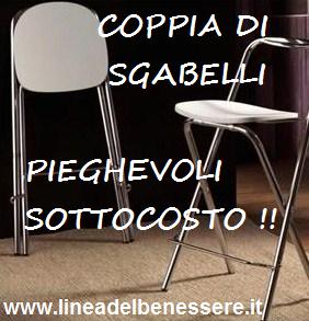 COPPIA DI SGABELLI PIEGHEVOLI COLORE BIANCO SOTTOCOSTO !!