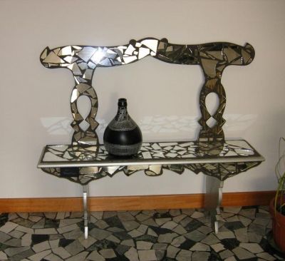 panca con lavorazione a mosaico