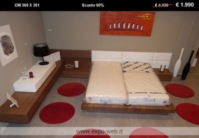 Promozione PIANCA Letto contenitore testata in ecopelle 