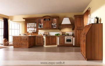 La cucina in legno massello  LA NOCE - da Arredamenti Expo-Web