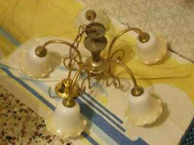 Lampadario a 5 luci da sala in ottone