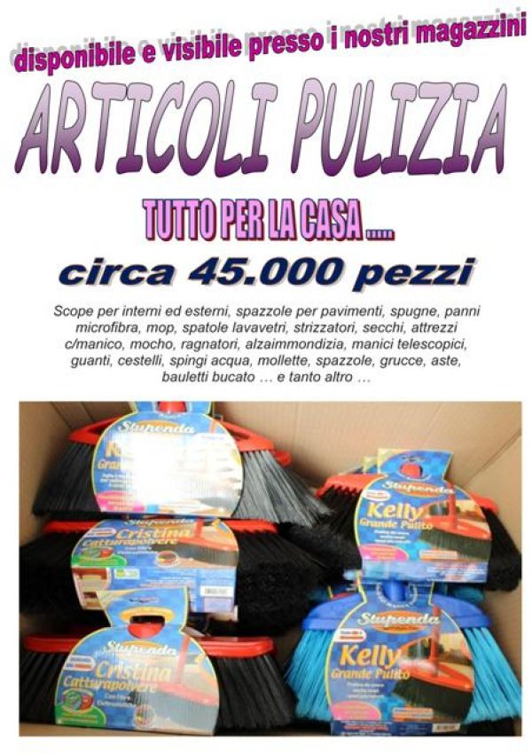 Stock articoli pulizia per la casa