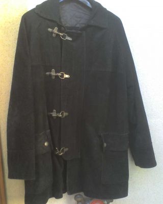 GIACCONE UOMO IN PELLE SCAMOSCIATA TAGLIA 52 COLORE NERO +N� 2 PAIA SCARPE