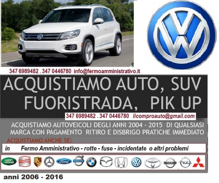Fuoristrada 4x4 Volkswagen in fermo amministrativo acquistiamo