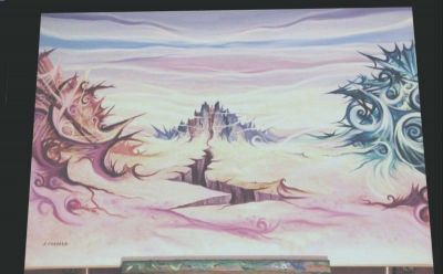 Vendesi visionario dipinto paesaggio astrale del maestro Cordaro