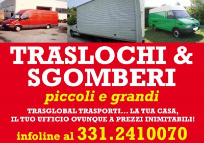 ROMA TRASLOCHI e SGOMBERI PICCOLI-MEDI-GRANDI 7 GG. SU 7 a ROMA e LAZIO