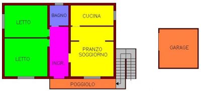 Appartamento 2 letto matrimoniali + giardino  esclusivo 
