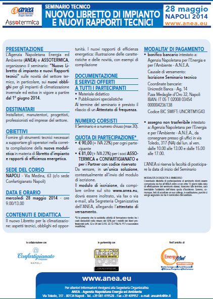 Seminario tecnico �Nuovo Libretto di impianto e nuovi Rapporti tecnici�