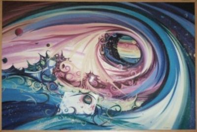 Dipinto curvatura spazio-tempo del pluripremiato maestro Cordaro.