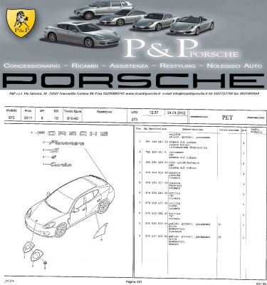 RICAMBI PORSCHE PANAMERA DAL 2010 AD OGGI