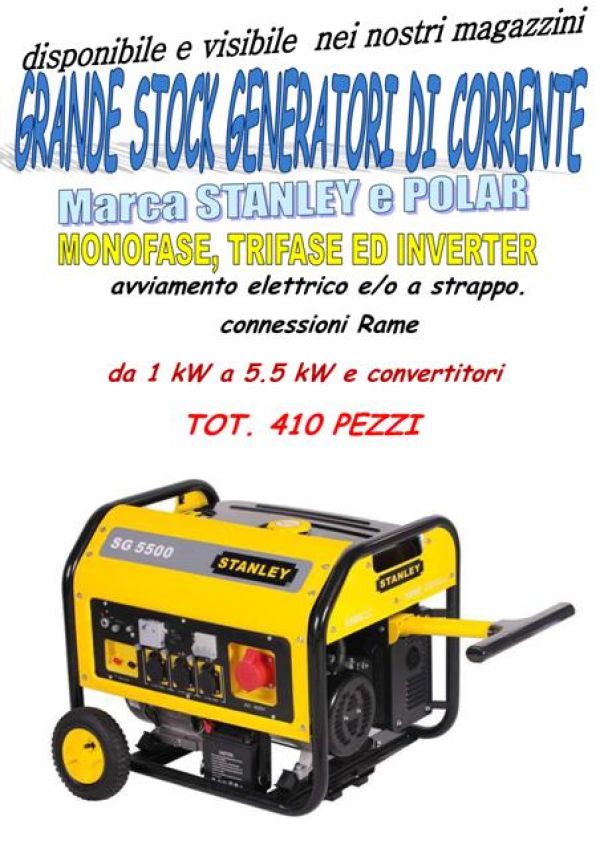 Vendo stock generatori di corrente
