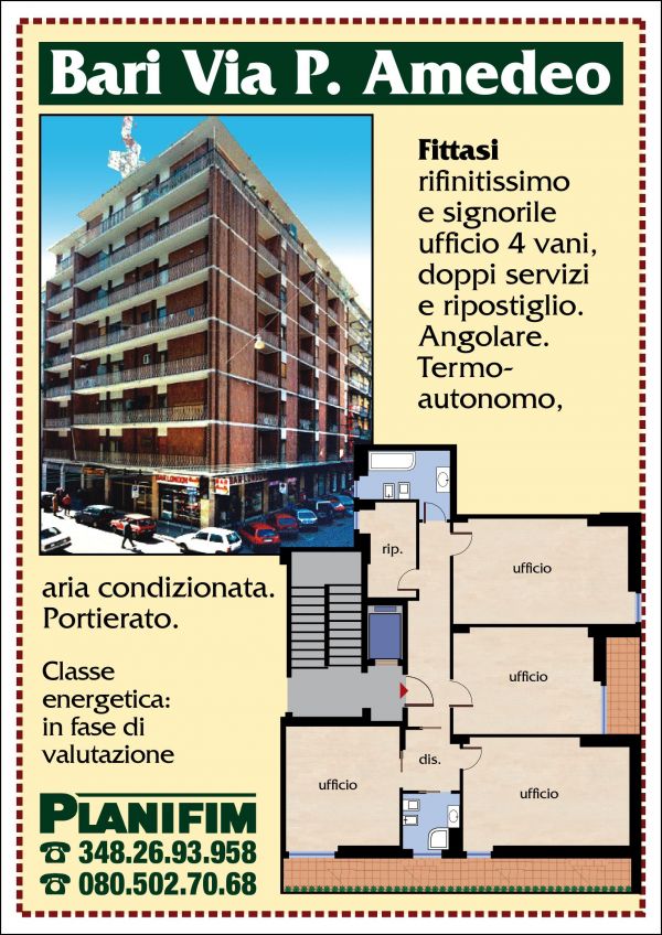 Ufficio angolare 4 vani in centro