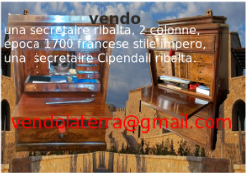 Vendo una secretaire ribalta, 2 colonne, epoca 1700