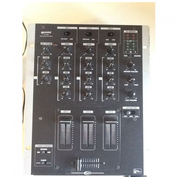 Mixer gemini 3 canali dj ingresso mic