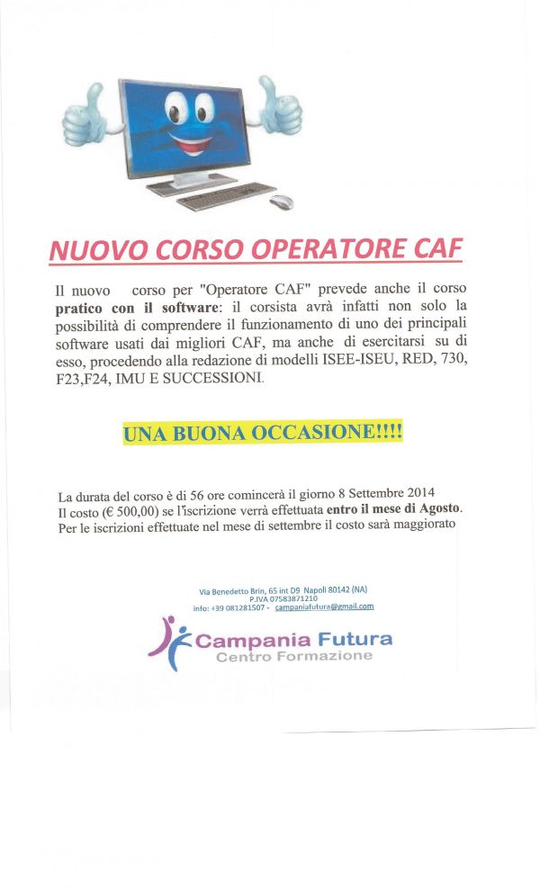 Nuovo Corso Operatore Caf