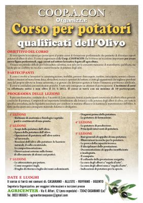 corso per potatori qualificati dell'olivo 