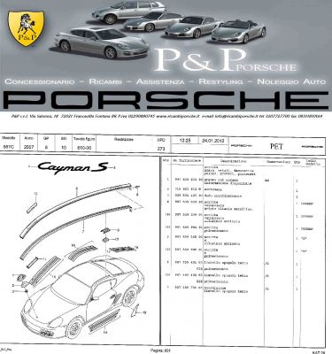 RICAMBI PORSCHE CAYMAN 987 DAL 2005 AL 2012