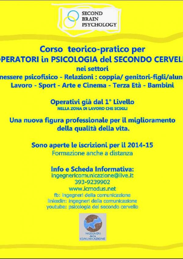 Studia e lavora con la Psicologia del Secondo Cervello