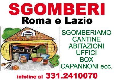 SGOMBERI CANTINE ROMA e LAZIO - SGOMBERI ABITAZIONI ROMA e LAZIO - SGOMBERI UFFICI-BOX-SOFFITTE ecc.