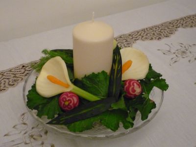 Sculture di verdura: centrotavola per matrimoni/battesimi/comunione.