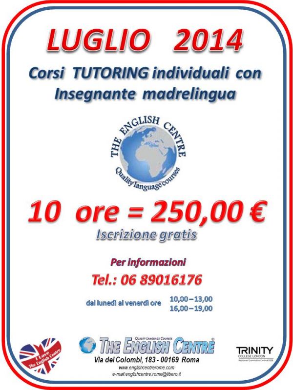 Corsi TUTORING di Inglese Roma Sud Est
